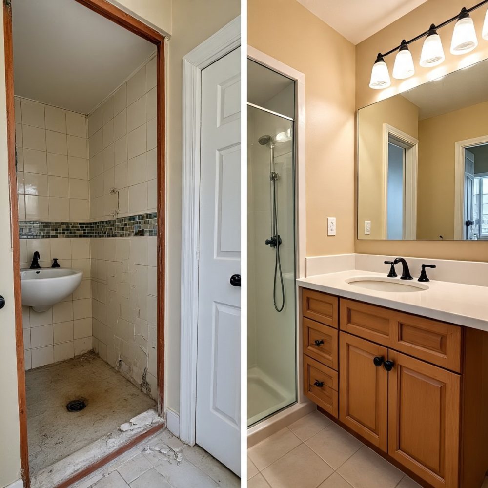 before after bathroom remodeling