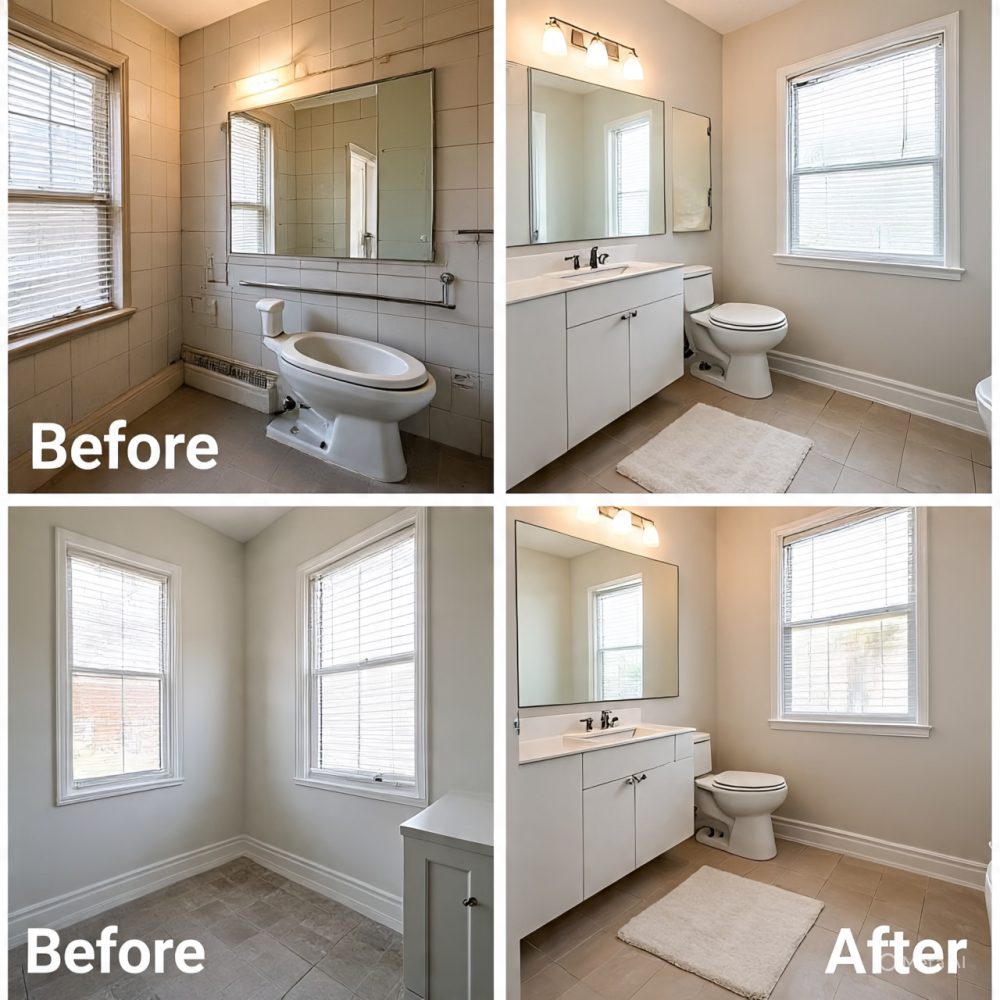 Before Bafter bathroom