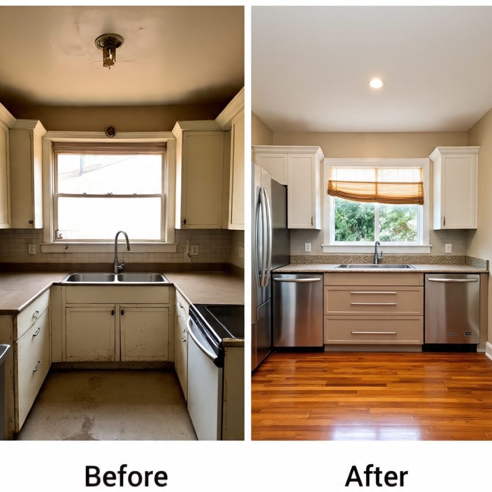 Before after kitchen