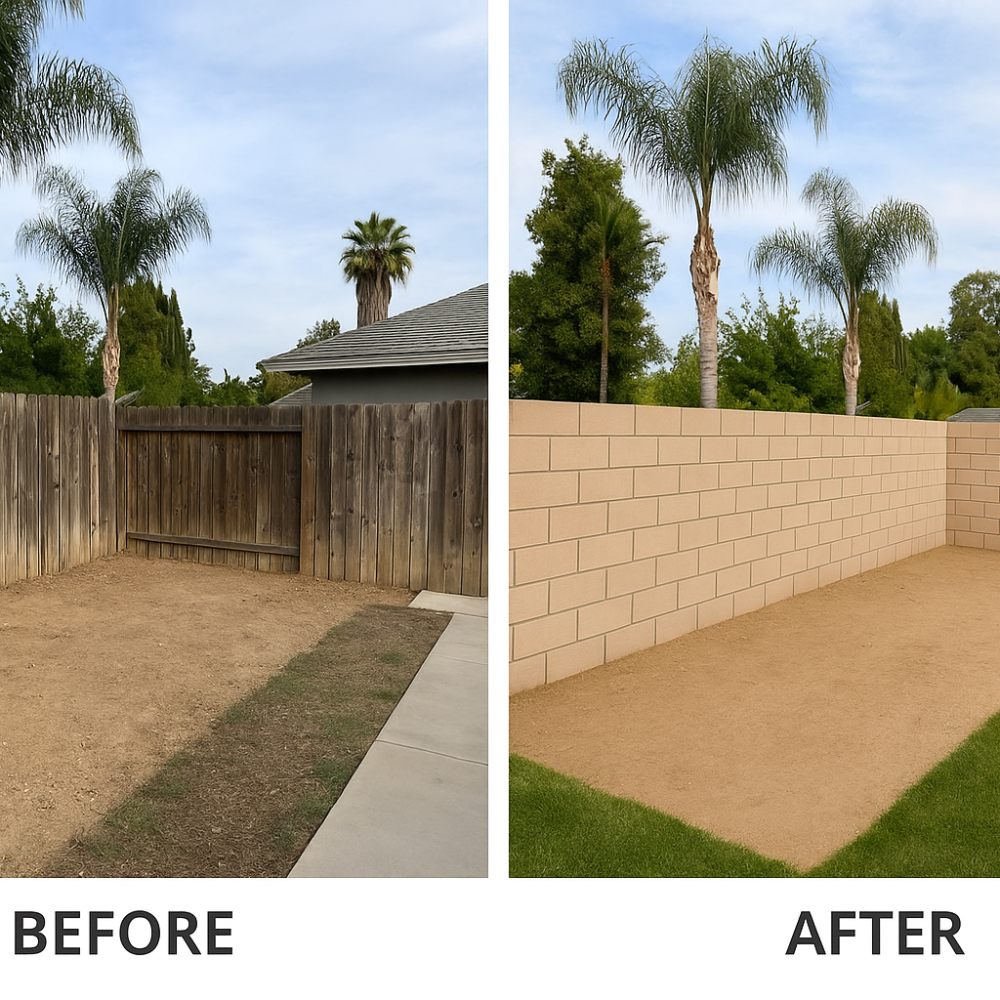 Block Walls before after