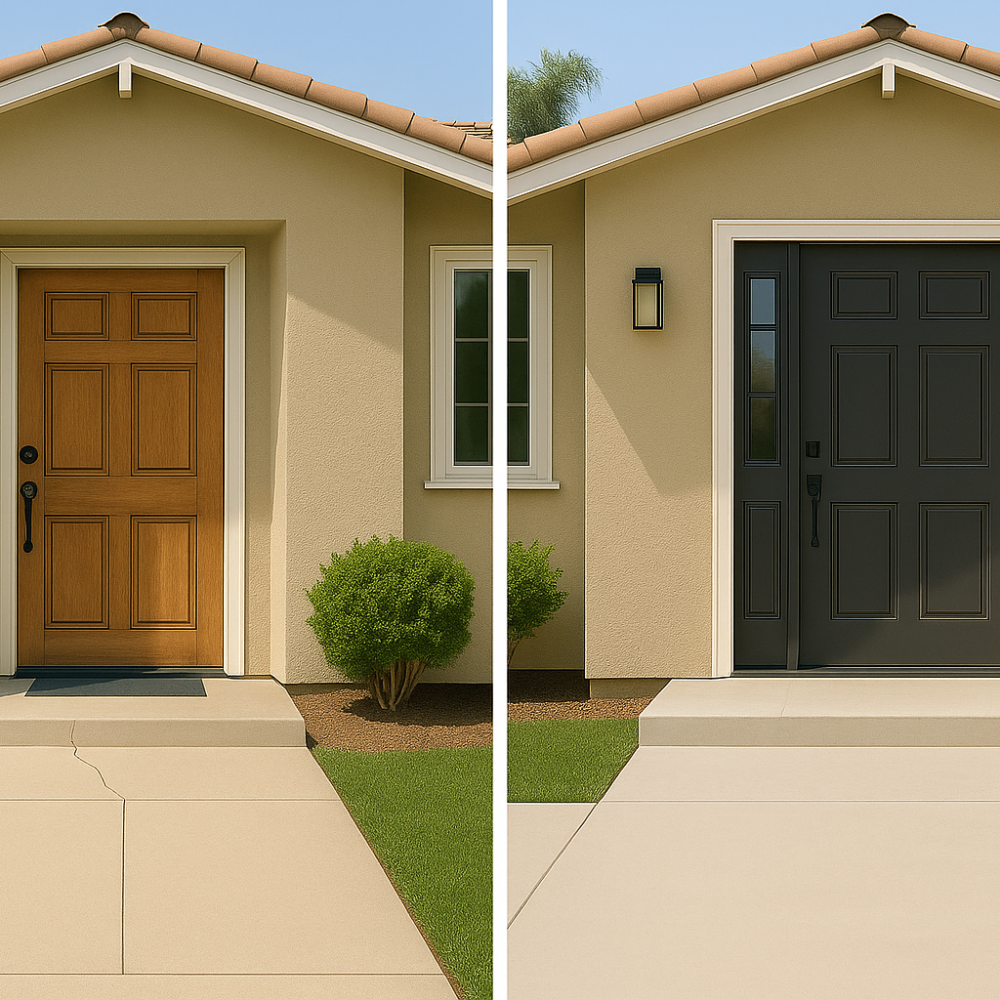 concrete before after