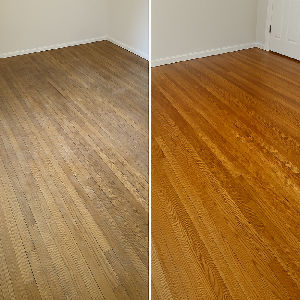 hardwood before after